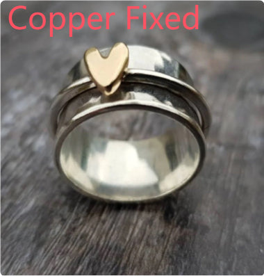 Peach heart decompression ring pair view