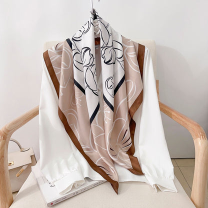 Garden silk scarf full view unfolded