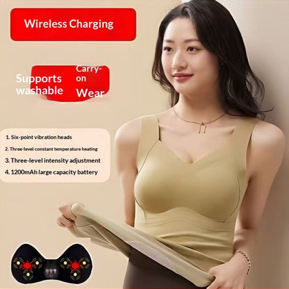 Thermal massage support bra back view