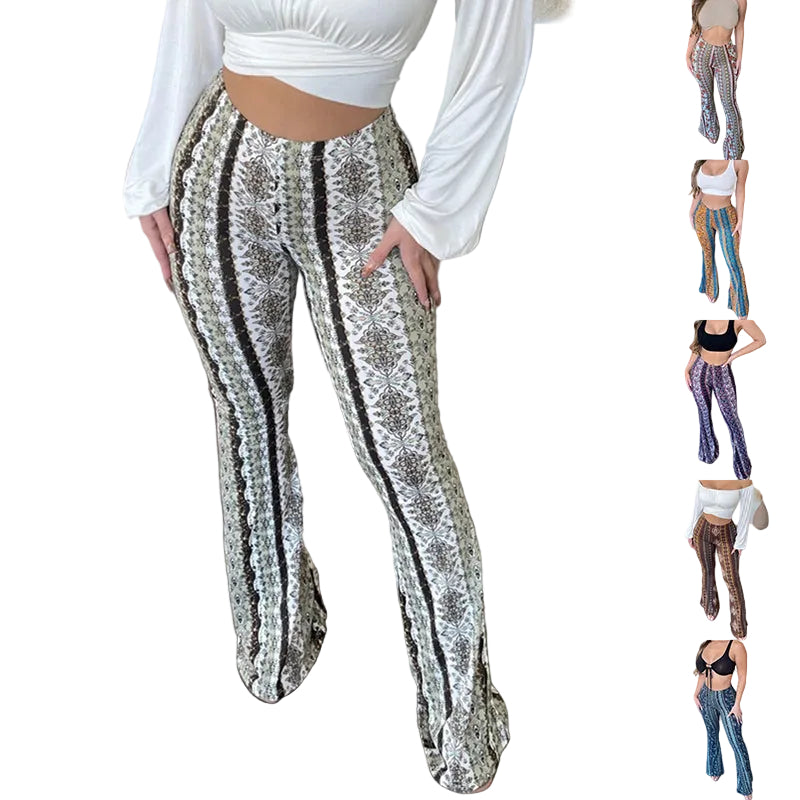 TAEVI printed slim fit pants main view