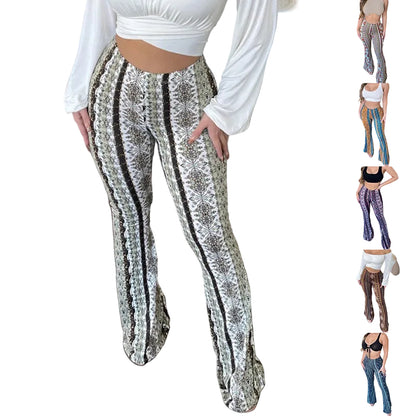 TAEVI printed slim fit pants main view