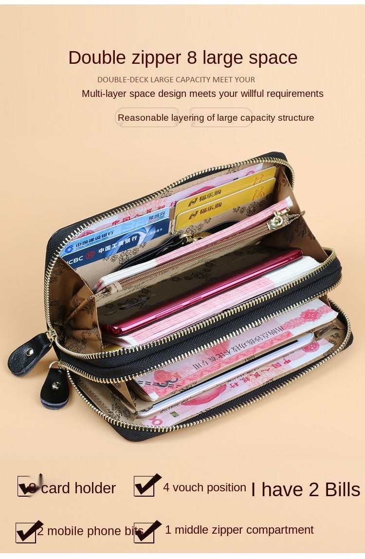 Oil wax leather wallet card slots