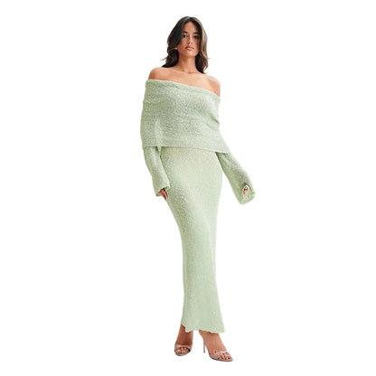 One shoulder knit dress main view