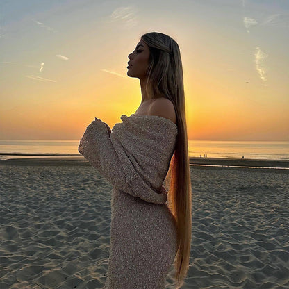 One shoulder knit dress color options
