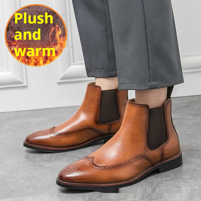 Men's fleece ankle boots detail close-up