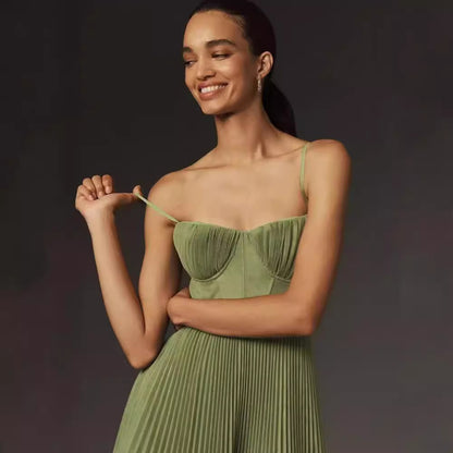 Backless sling slim dress strap detail