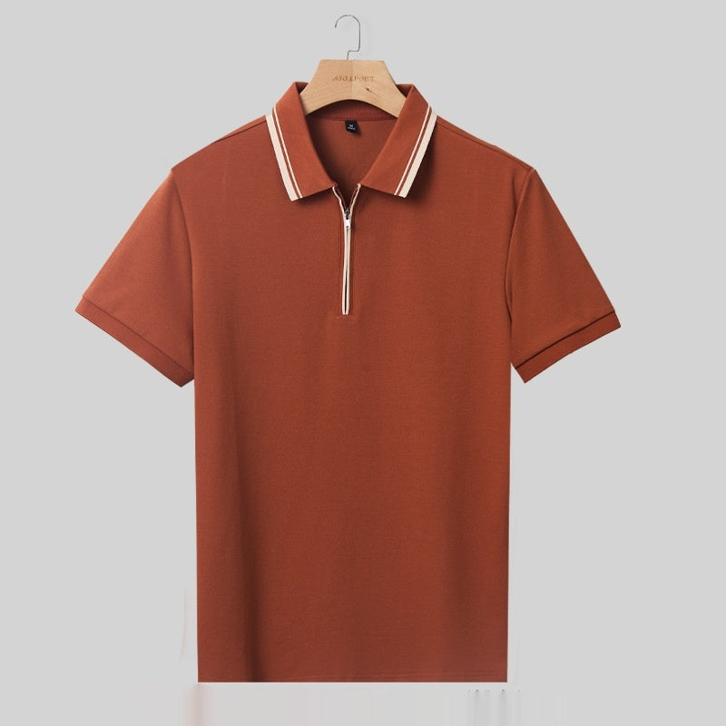Ridgeway zip polo zip detail close-up
