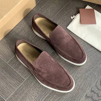 Men's premium suede loafers lifestyle shot