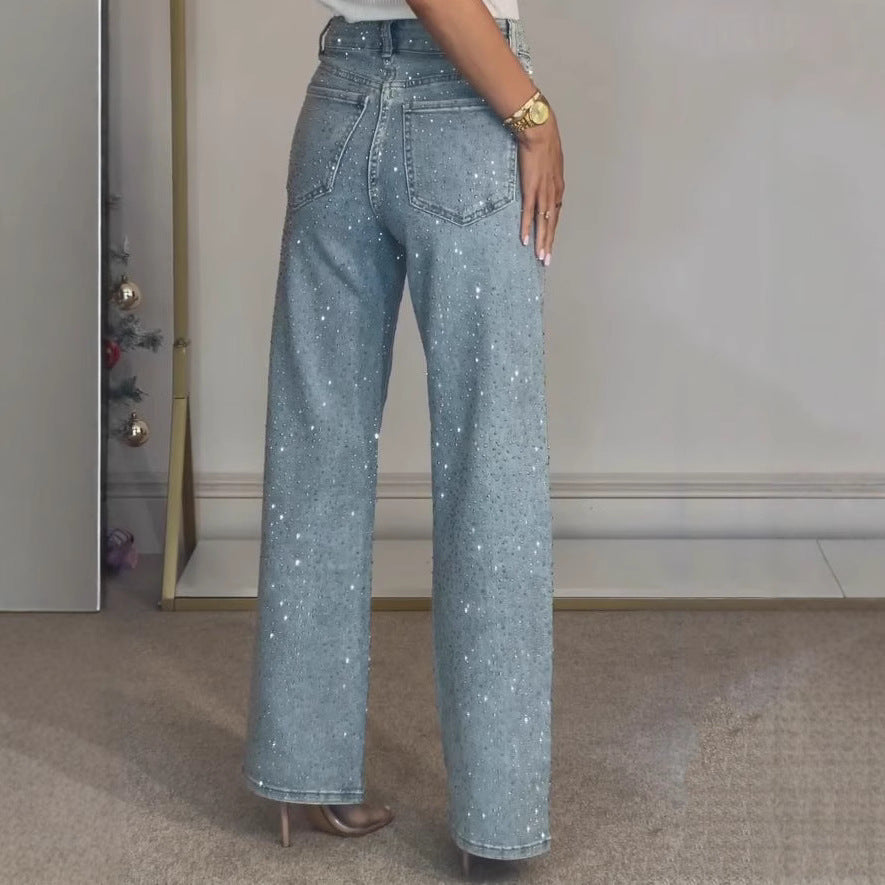 High waist street trousers back view