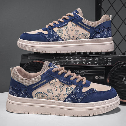 Men's paisley canvas sneakers close-up print