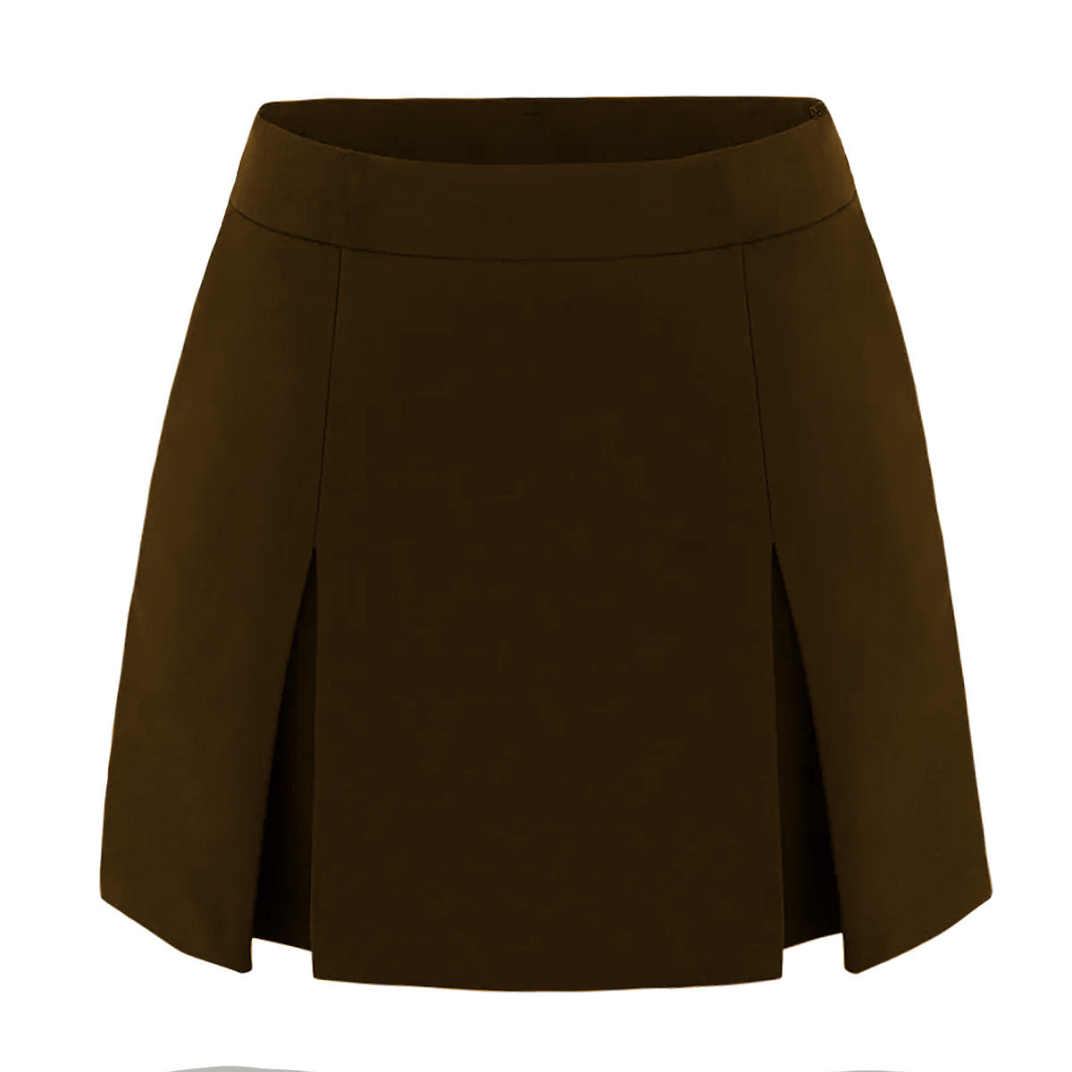 Zip Front Slit Culottes Skirt