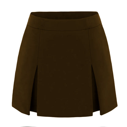 Zip Front Slit Culottes Skirt