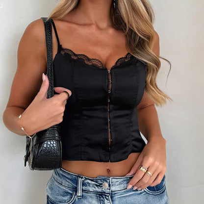 Cropped Hollow Strap Vest