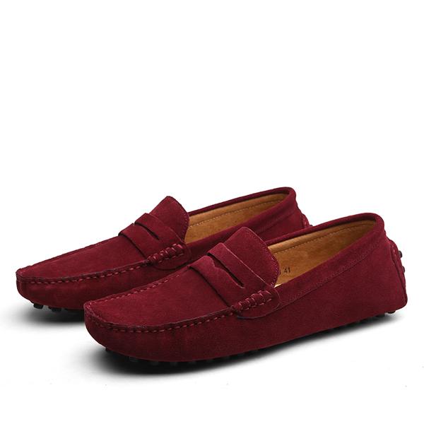 Men's suede driver loafers pair view