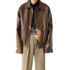Women's retro short leather coat casual fashion jacket