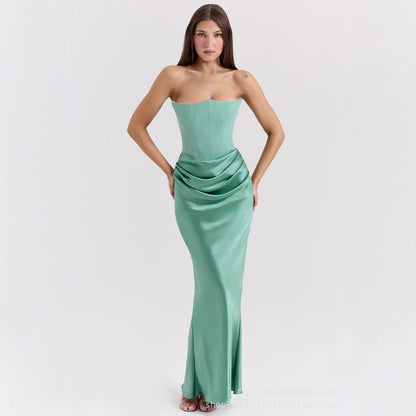 Tube top backless dress pair view