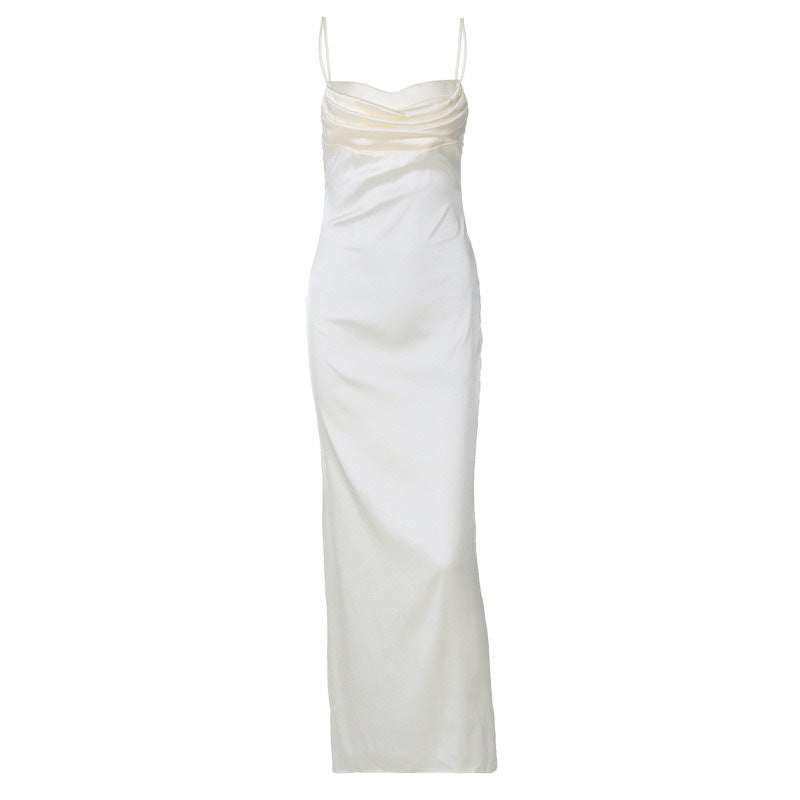 Women's silk slip dress luxurious old money summer