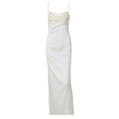 Women's silk slip dress luxurious old money summer