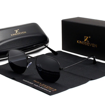 Premium classic retro shades on model