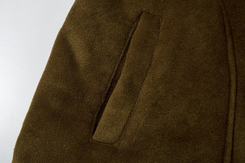 Men's retro wool polo jacket color options