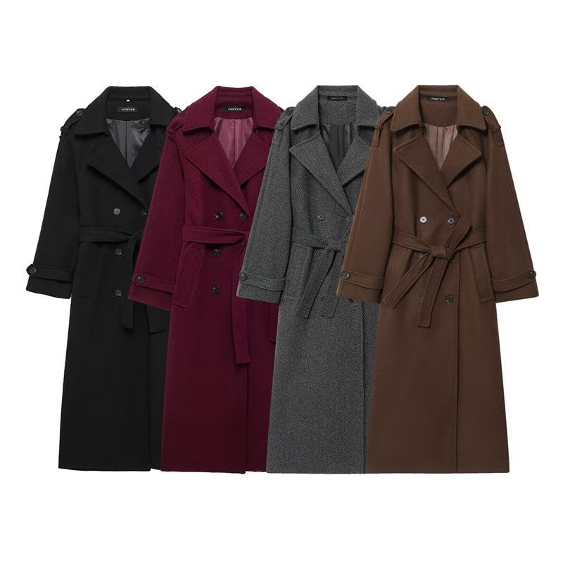 Women's premium heritage trench coat belt detail