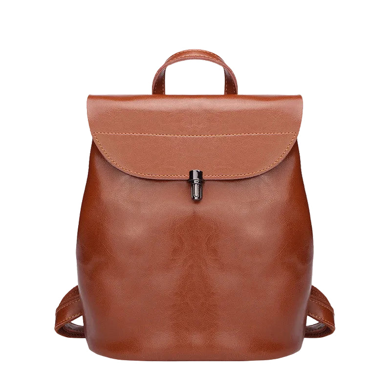 Pure leather backpack main view