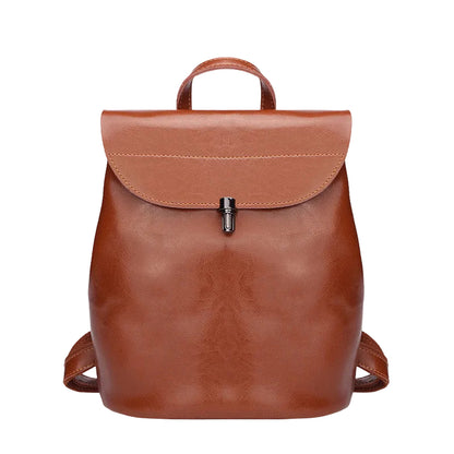 Pure leather backpack main view