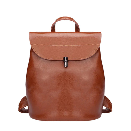 Pure leather backpack main view