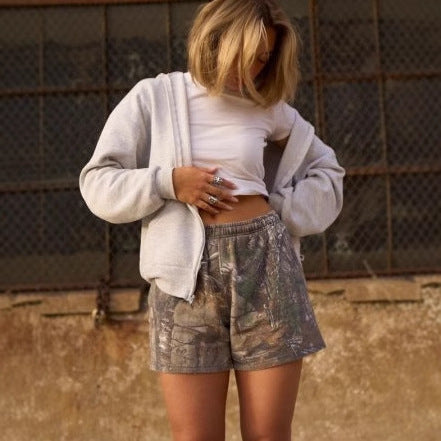 Harajuku camo shorts print detail