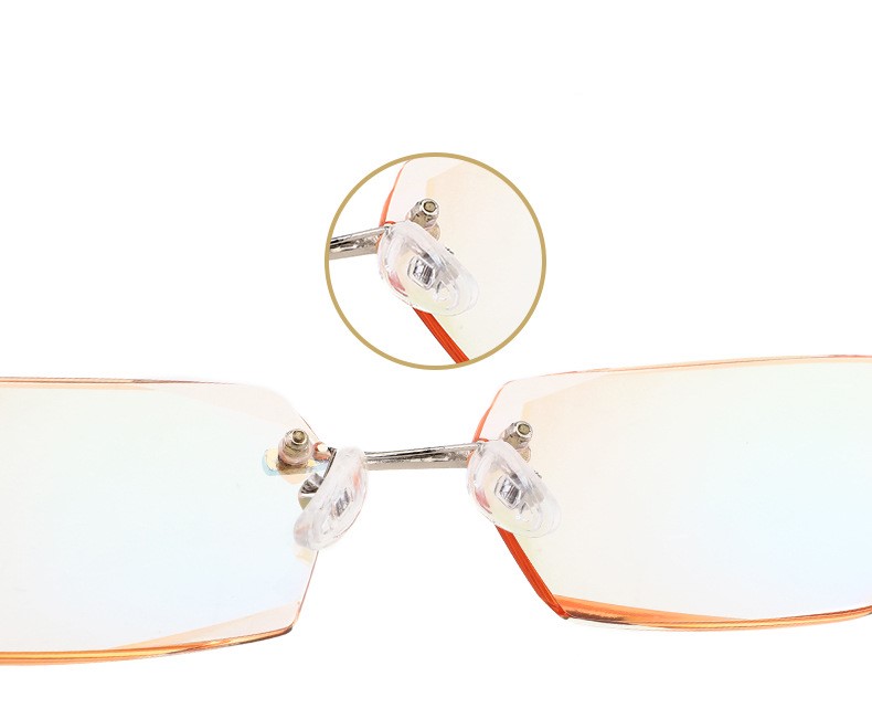 Diamond-cut glasses on model