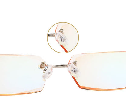Diamond-cut glasses on model