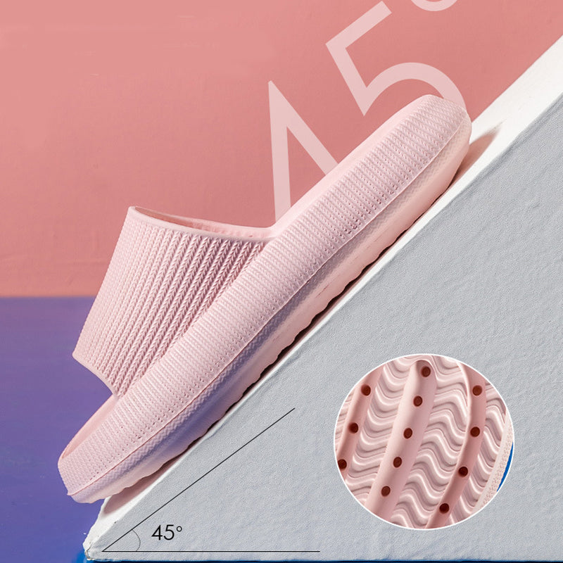 Soft EVA summer slides close-up
