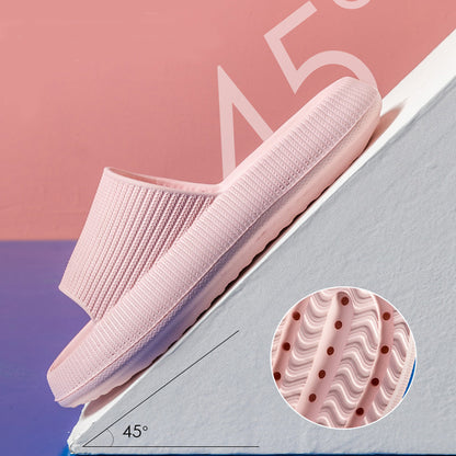 Soft EVA summer slides close-up