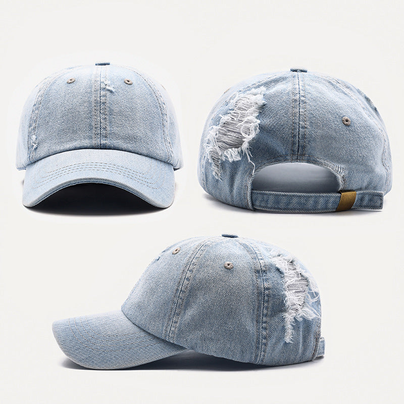 Hole denim Korean jeans back view