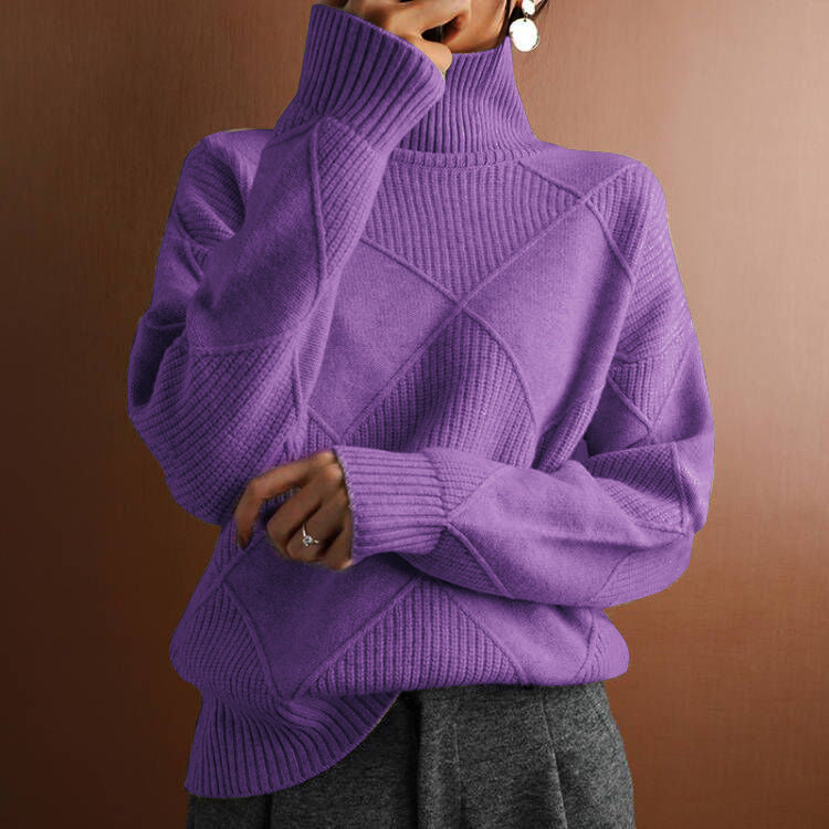 High collar warm sweater alternate color