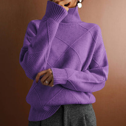 High collar warm sweater alternate color