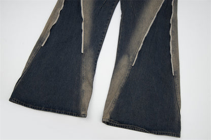 Men's zipper inkjet jeans back view