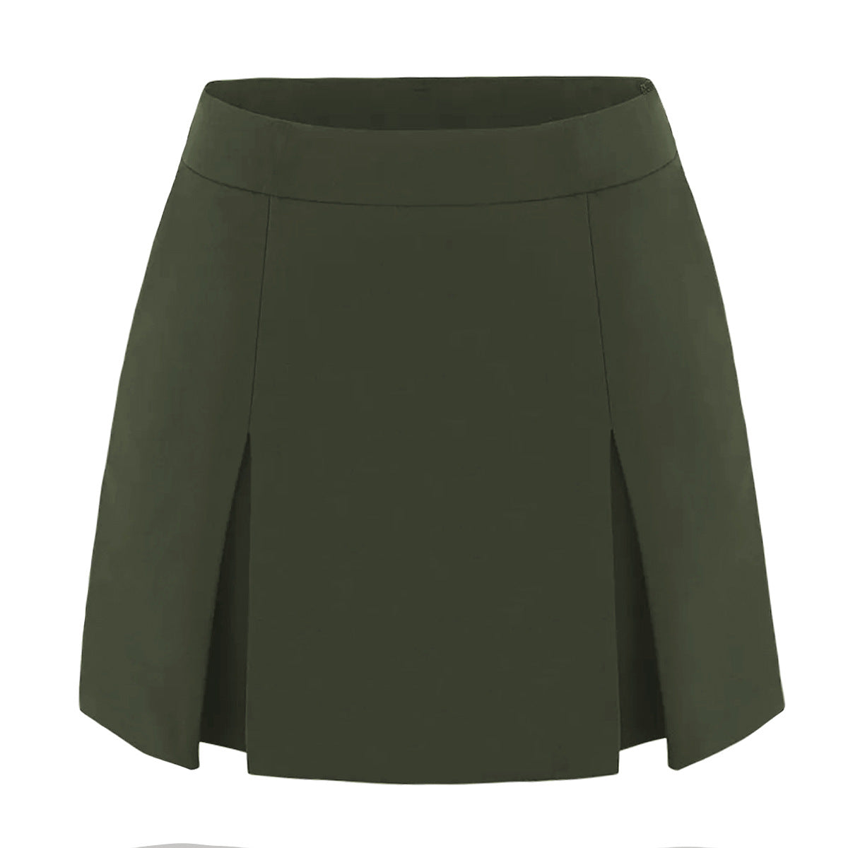 Zip Front Slit Culottes Skirt