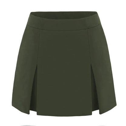 Zip Front Slit Culottes Skirt