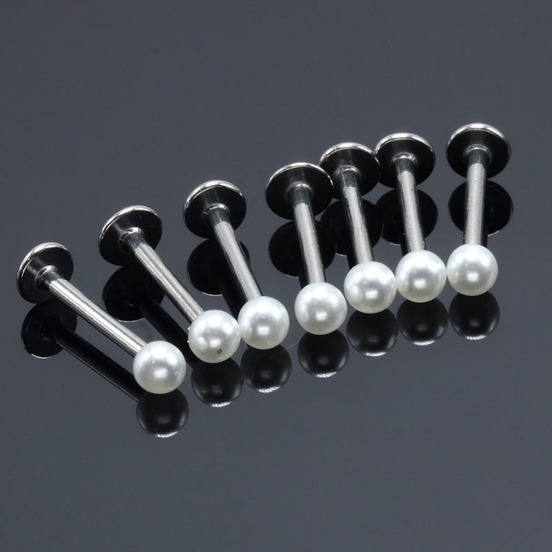 Labret ear bone stud close-up