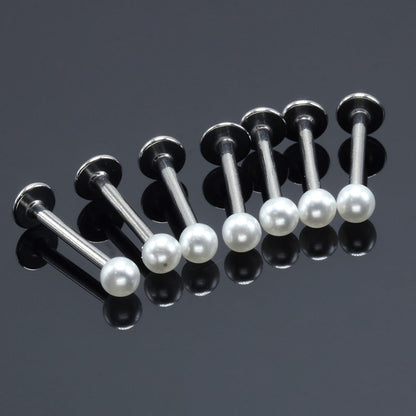 Labret ear bone stud close-up