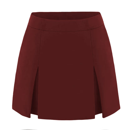 Zip Front Slit Culottes Skirt
