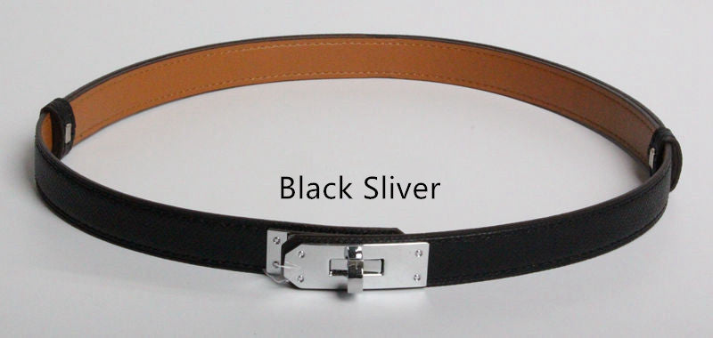 Women's vintage slim belt buckle detail