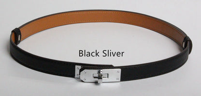 Women's vintage slim belt buckle detail