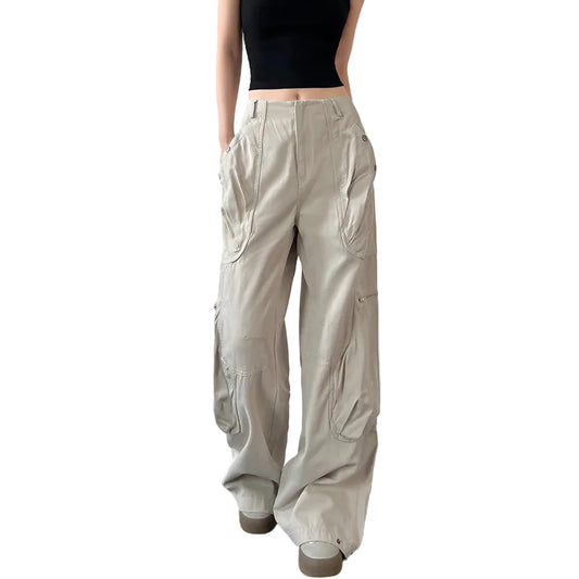 Women's wide leg pocket overalls casual fashion pants