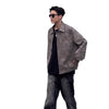 Women's cropped PU leather jacket casual fashion