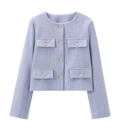 Women's Savile crop blazer full length model