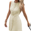 Striped lace-up vest dress main view