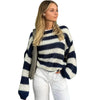 Loose striped knit sweater main view