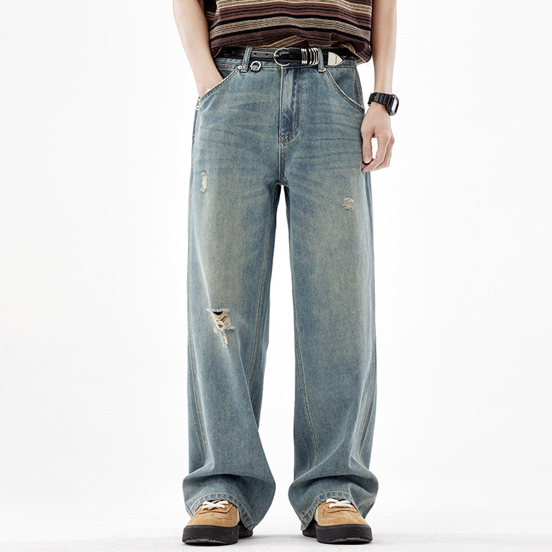 Men's American ripped jeans back view